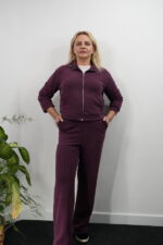 Orijinal Çizgili Bordo Eşofman Takım