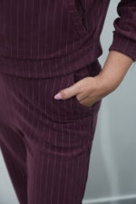 Orijinal Çizgili Bordo Eşofman Takım - Görsel 5