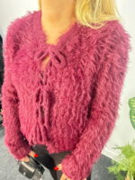 Bağcıklı Peluş Hırka - Görsel 3