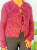 Bağcıklı Peluş Hırka - Görsel 5